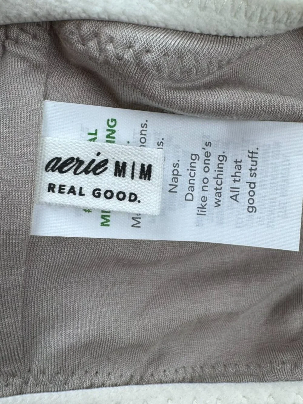 Aerie Real Good Ribbed Bralette Womens Medium Lace Trim Modal Stretch Bralet